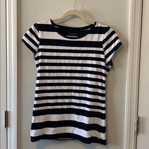 White and Navy striped “Perfect Tee”